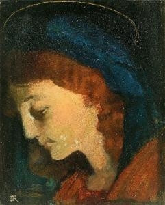 RAFFEINER Emanuel 1881-1923,Kopf der Maria im Profil von links,Zeller DE 2007-04-18