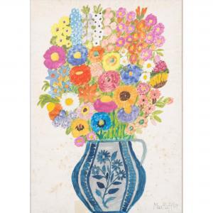 RAFFLER Max 1902-1988,Flower bouquet in stoneware jug,1960,Quittenbaum DE 2023-06-29