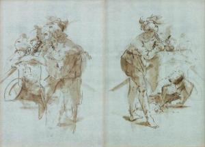 RAGGI Antonio 1624-1686,Études de personnages recto-verso,Piasa FR 2011-03-31