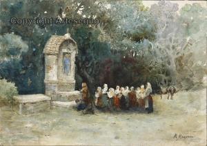RAGIONE Raffaele 1851-1925,In preghiera,ArteSegno IT 2024-04-19