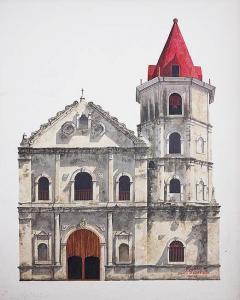 RAGODON Rodolfo 1929-2001,Church of Santa Ana, Manila,1990,Leon Gallery PH 2017-10-21