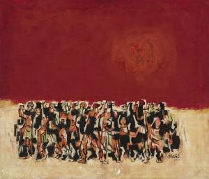 RAHI Mansoor 1939,Revolution and Red Sky,1971,Christie's GB 2023-03-28
