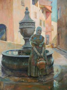 RAHMING NORRIS 1886-1959,Woman by Fountain,1926,Rachel Davis US 2019-05-18