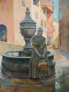 RAHMING NORRIS 1886-1959,Woman by Fountain,1926,Rachel Davis US 2019-03-23