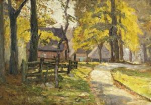 RAHTJEN Carl 1855-1919,Herbstliche Landschaft mit Gehöft.,c.1900,Ahrenshoop DE 2015-08-01