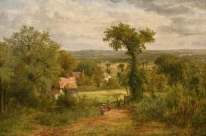 RAILTON F.J 1846-1866,Children foraging by a farm gate with a cottage an,John Nicholson 2021-06-23