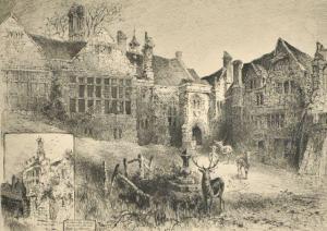 RAILTON Herbert 1857-1910,Courtyard with Stags,Gray's Auctioneers US 2012-07-31