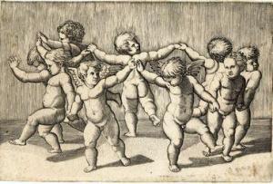 RAIMONDI Marcantonio 1480-1534,Danza di due amorini con sette fanciulli,Gonnelli IT 2015-05-27