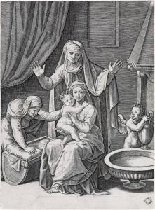 RAIMONDI Marcantonio 1480-1534,The Virgin and the Cradle,1520,Swann Galleries US 2017-11-02