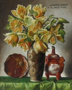 RAIMUND HEIN Alois,"Blumenstrauß in Vase und asiatischer Dekor",Palais Dorotheum 2012-11-14