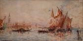 RAISSIGUIER Paul Emile 1851-1932,Bateaux et gondole au large de Venise,Eric Caudron FR 2017-02-17