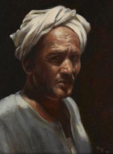 RAISSIS ARIS,Portrait of a North African man, quarter-length tu,2008,Rosebery's GB 2021-11-18