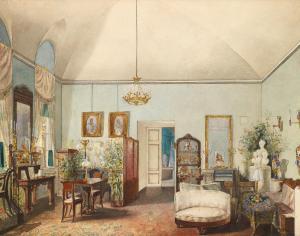 RAKOVICH Andrey Nikolaevich 1815-1866,Interior,1866,Uppsala Auction SE 2011-06-14