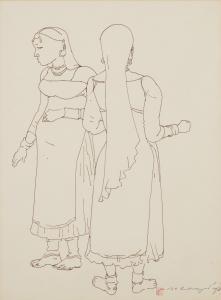 RAMACHANDRAN Attingal 1935,Untitled (Two Women),1973,Christie's GB 2023-03-28