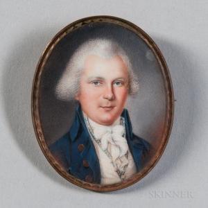 RAMAGE John 1748-1802,Miniature Portrait of a Man in a Blue Jacket,1792,Skinner US 2019-03-02