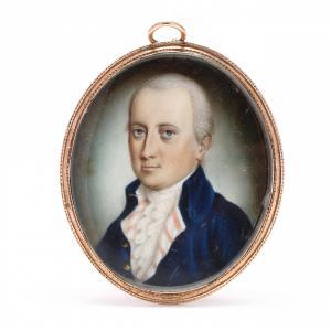 RAMAGE John 1748-1802,Portrait of a Man in Blue Coat,1780,Leland Little US 2024-03-15