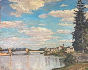 RAMEAU Claude,Paysage au pont sur la Loire,Saint Germain en Laye encheres-F. Laurent 2024-02-24