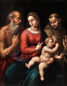 RAMENGHI IL BAGNACAVALLO Giovanni Battista II 1521-1601,MARIA MIT DEM KINDE, DEM HEILIGEN HI,Hampel 2023-09-28