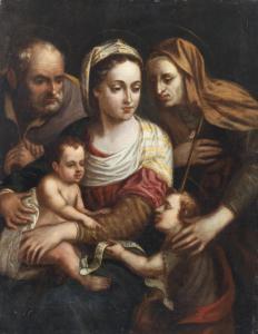 RAMENGHI IL BAGNACAVALLO Giovanni Battista II,Sacra Famiglia con Sant'Anna e San Giovannino,Capitolium Art Casa d'Aste 2023-12-13