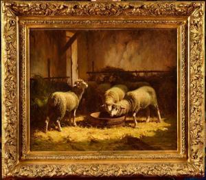 RAMET Jules 1842-1915,Moutons dans la bergerie,Osenat FR 2024-04-07