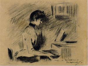 RAMOS Máximo 1880-1944,“Mujer tocando el piano”,Goya Subastas ES 2010-04-29