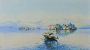 RAMSDEN A,An Italian lake scene with figures in a boat,1924,Mallams GB 2014-07-11