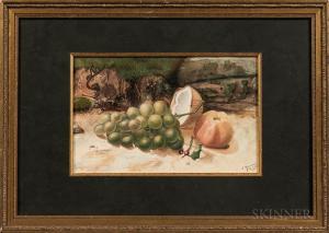 RAMSDEN Thomas 1883-1933,Still Life with Grapes, Apple, and an Open Coconut,1877,Skinner 2020-02-14