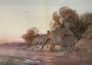 RAMSEY William,Thatched Cottage with Figure and Geese,Bamfords Auctioneers and Valuers 2024-01-10