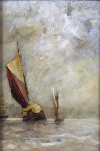 Randal D. C,Study of sailboats off a coastline,Batemans Auctioneers & Valuers GB 2017-11-04