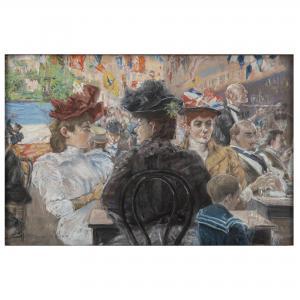 RANFT Richard 1862-1931,Ladies in Café,1900,Quittenbaum DE 2023-12-06