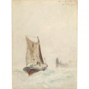 RANGER Henry Ward 1858-1916,boat in stormy waters,Ripley Auctions US 2024-02-10