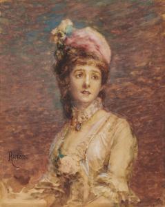RANZONI Daniele 1843-1889,Ritratto di dama con cappello,Il Ponte Casa D'aste Srl IT 2023-12-19