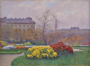 RANZONI Hans I,Der Stadtpark in Wien mit dem Palais Coburg im Hin,1913,Palais Dorotheum 2023-12-21