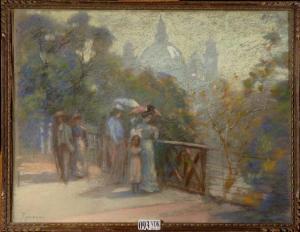 RANZONI 1800-1900,Promenande au parc,1900,VanDerKindere BE 2012-05-15