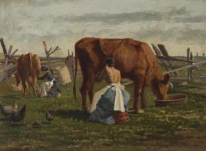 RAPHAEL William 1833-1914,The Milkmaid,John Moran Auctioneers US 2019-06-23