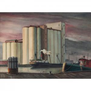 RAPIEN Ralph 1900-1900,Grain Elevators, Deluth,c. 1945,Treadway US 2008-12-07