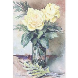 RAPIEN Ralph 1900-1900,still life with yellow roses,20th Century,Ripley Auctions US 2019-11-16