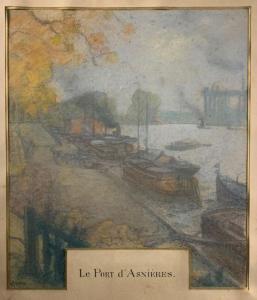 RAPIN Henri 1873-1939,Le port d'Asnières,Saint Germain en Laye encheres-F. Laurent FR 2020-07-12