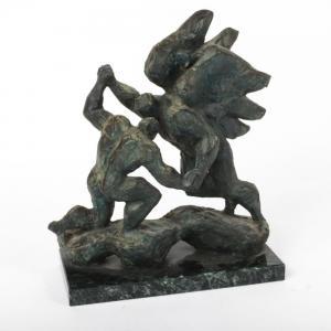 RAPOPORT Nathan 1911-1987,Jacob Wrestling the Angel,1966,Ripley Auctions US 2023-07-01