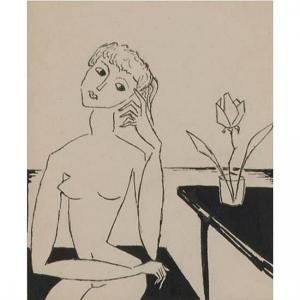 RAPPAPORT Fred 1912-1989,Nude at a Table,Treadway US 2014-12-06