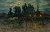 RASCHEN Henry 1854-1937,Horses in the Evening,Shannon's US 2017-10-26