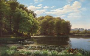 RASMUSSEN EILERSEN Eiler 1827-1912,A forrest lake on a summer day,1881,Bruun Rasmussen DK 2024-03-18