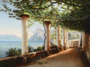 RASMUSSEN EILERSEN Eiler 1827-1912,View over Capri from a pergola,Bruun Rasmussen DK 2021-08-09