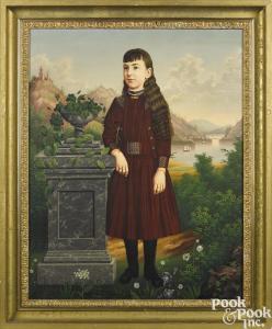RASMUSSEN John 1828-1895,portrait of the artist's granddaughter,Pook & Pook US 2018-09-14