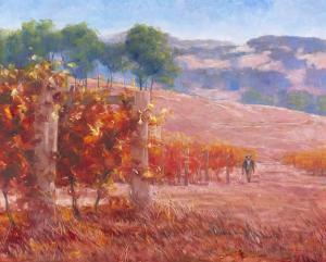 RASMUSSEN Ken 1969,VINYARD IN AUTUMN,GFL Fine art AU 2022-03-13