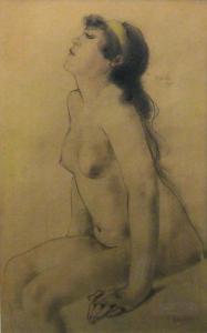 RASSENFOSSE Armand 1862-1934,Femme nue assise,1922,Lhomme BE 2013-01-26