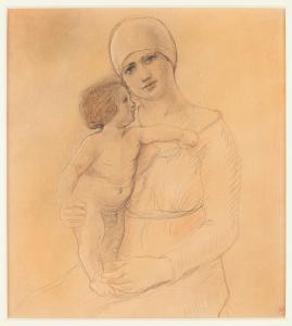 RASSENFOSSE Armand 1862-1934,Mère et son enfant,Horta BE 2024-04-22