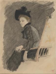 RASSENFOSSE Armand 1862-1934,Portrait de femme assise au chapeau,Christie's GB 2024-03-20
