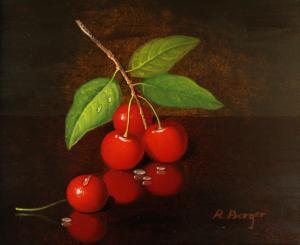RATH Ladislaus 1947,still life, study of a branch of cherries,Wright Marshall GB 2017-11-07