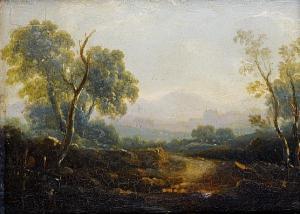 RATHBONE John 1750-1807,An open landscape with mountains on the horizon, a,Bonhams GB 2010-10-27